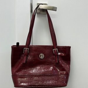 Giani Bernini Red Faux Crocodile Leather Handbag